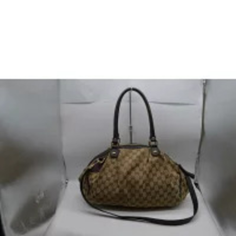 Gucci B Sukey GG Leather Handbag Canvas Black